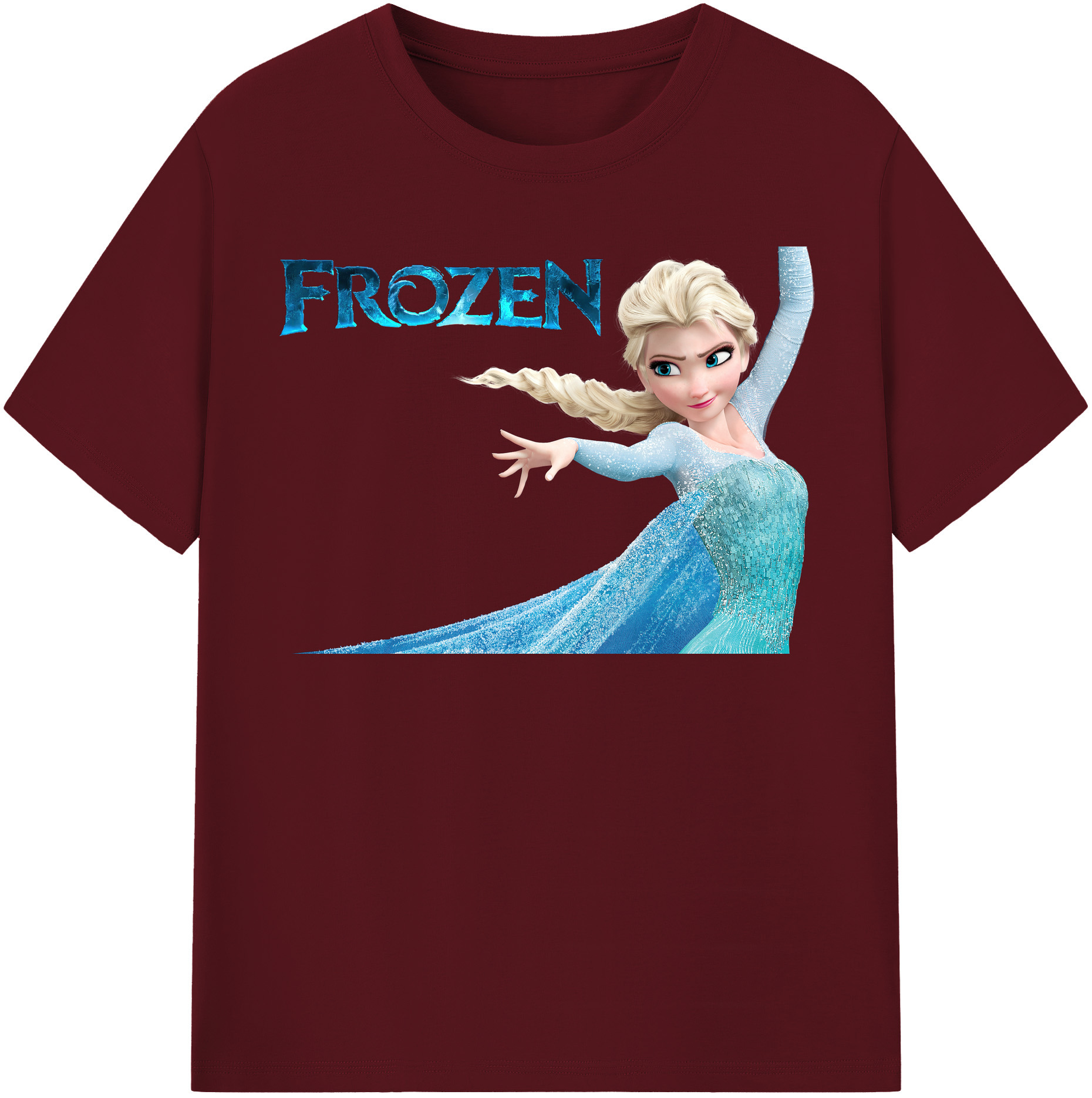 （画像用） アナと雪の女王 アンナ エルサ Frozen Anna Elsa 綿100％半袖Tシャツ（フロントプリント）
